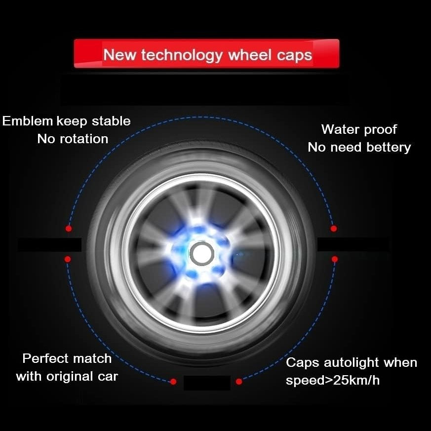 One Pack Customized Floating Auto Lighting Wheel Center caps