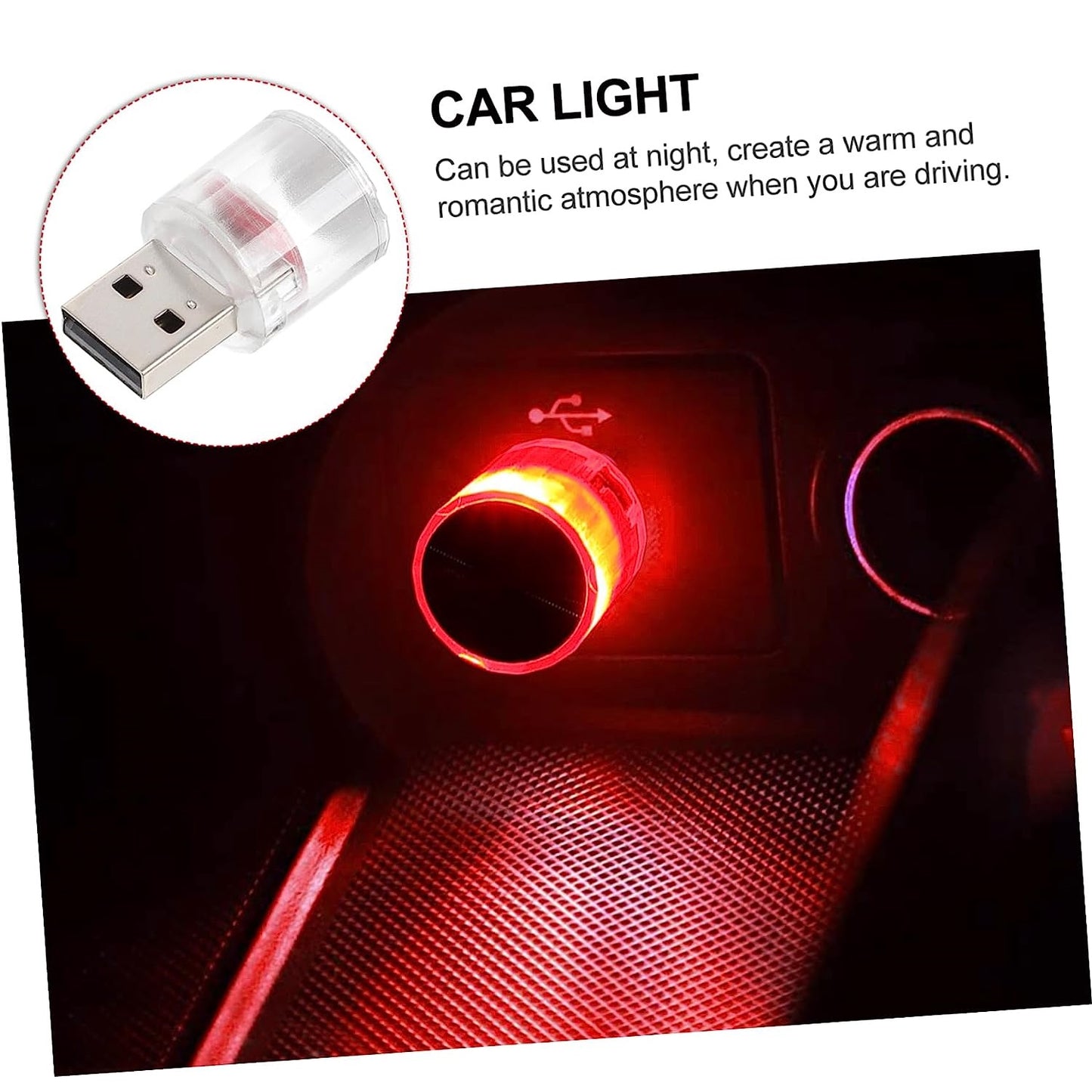 Four Pcs Customized Car Interior Mini USB LED Atmosphere Lights