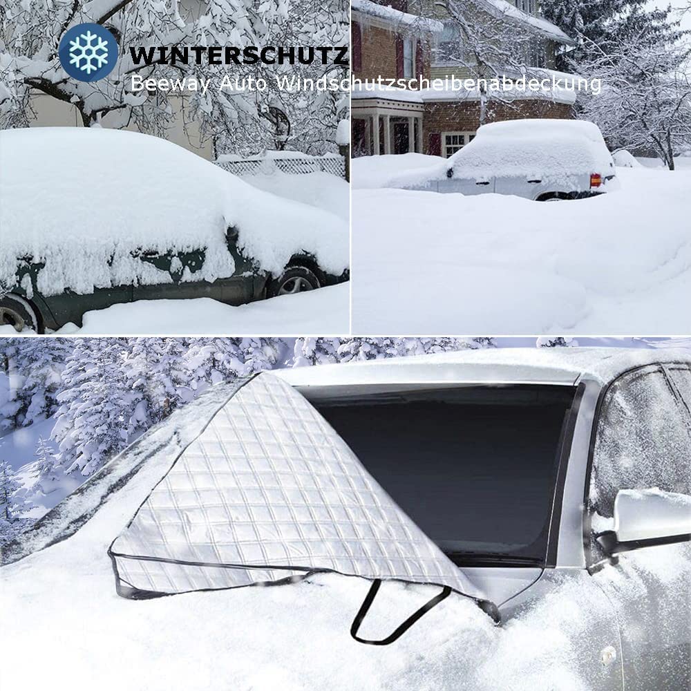 FAVIZITO Car Windshield Snow Cover,Car Frost Cover, Car Front Screen Sunshade Cover,Heavy Duty Ultra Thick Protective Cover Snow Ice Frost Dust Water Resistent