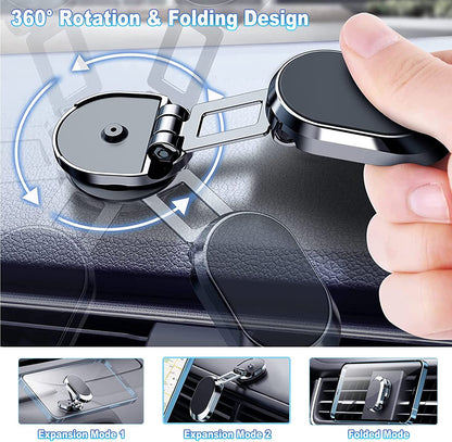 FAVIZITO Universal Car Magnetic Phone Holder with Foldable Base and 360° Rotation Dashboard