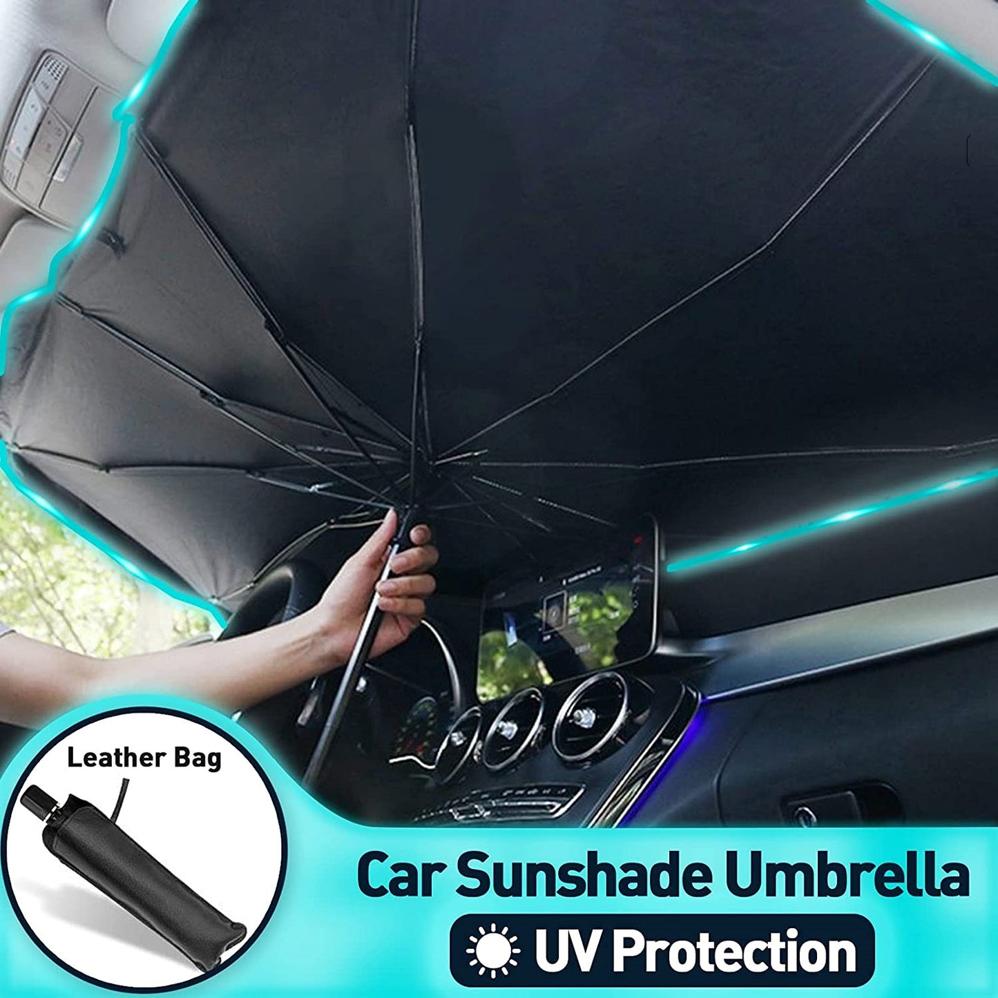 FAVIZITO Car Windshield Sun Shade Umbrella