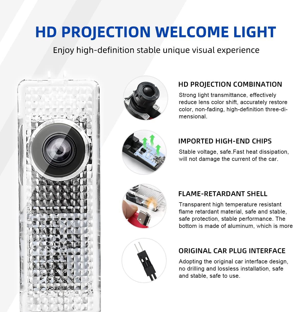 Four pcs Customized Car Welcome Lights High Definition Projectors