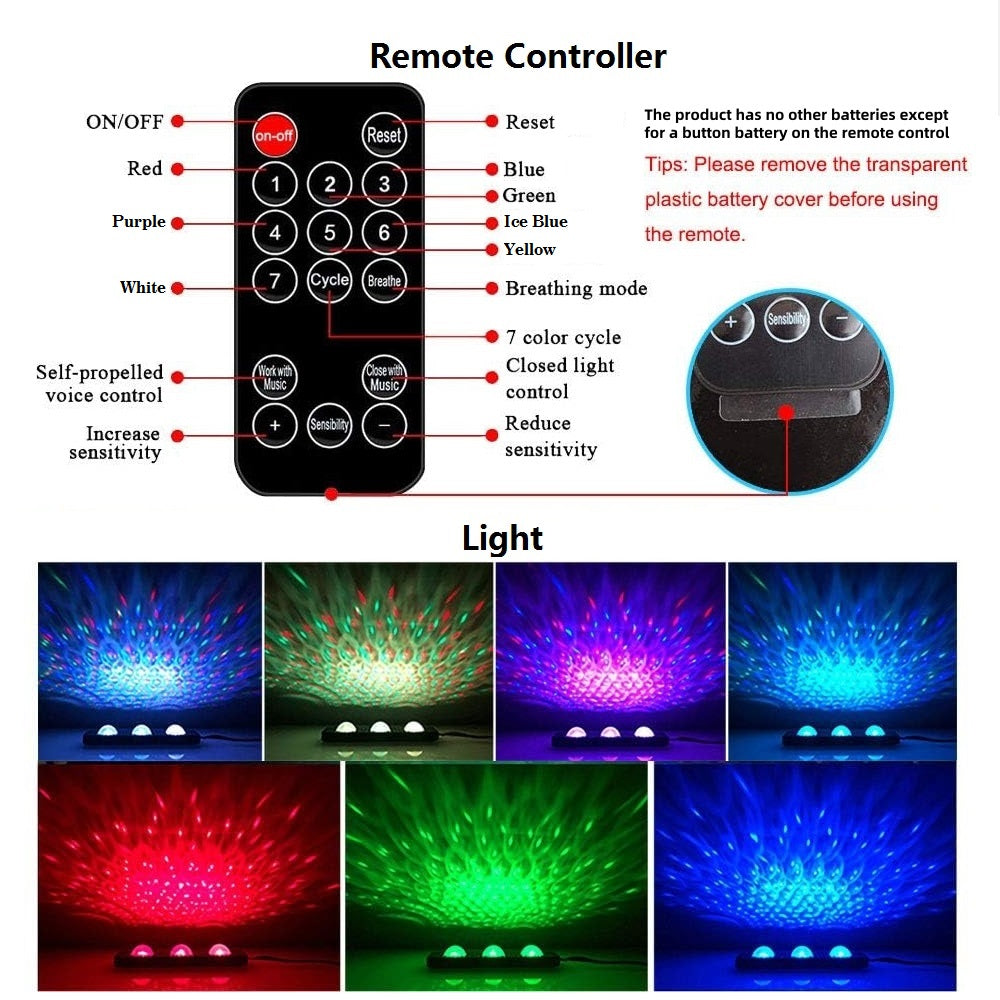 FAVIZITO Car Interior Multi-color Atmosphere Lights In Pedal Area