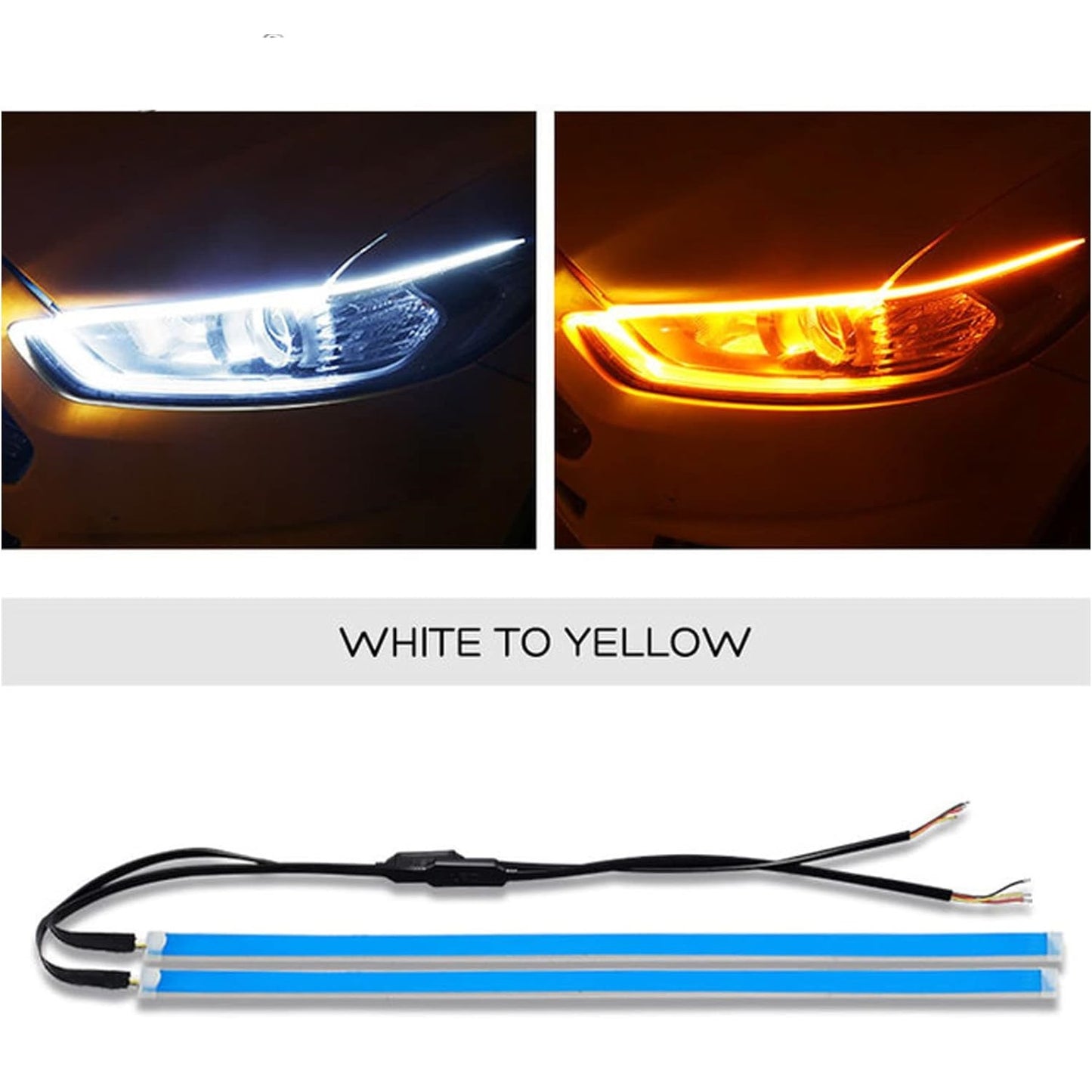 FAVIZITO Car Led Headlight Strips DRL Turn Signal Light Strips 2 pcs