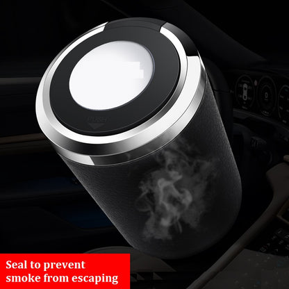 One Pack Customized Car Ashtray With Blue LED Light And Translucent Badge