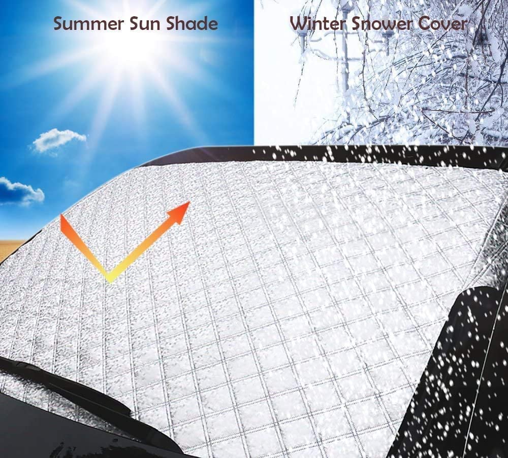 FAVIZITO Car Windshield Snow Cover,Car Frost Cover, Car Front Screen Sunshade Cover,Heavy Duty Ultra Thick Protective Cover Snow Ice Frost Dust Water Resistent