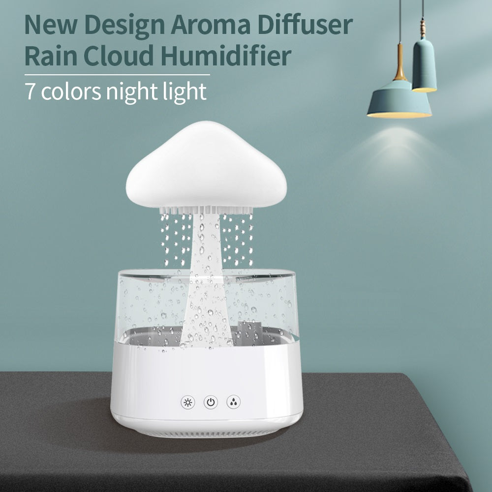 FAVIZITO Rain Cloud Humidifier Water Drip, Mushroom Cloud Humidifier Rain Drop Sounds for Sleeping