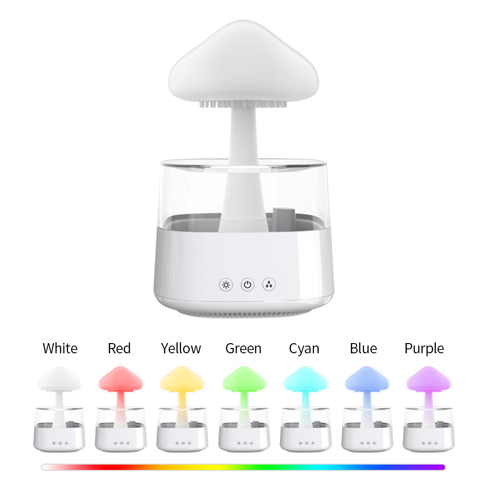 FAVIZITO Rain Cloud Humidifier Water Drip, Mushroom Cloud Humidifier Rain Drop Sounds for Sleeping