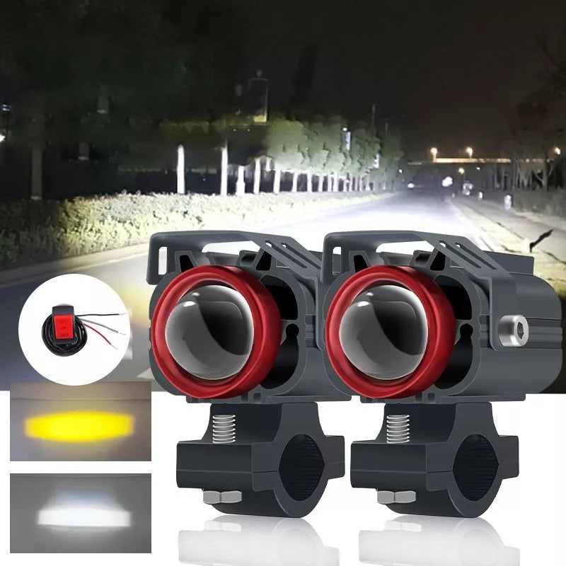 Pair of Magnifier Headlights 70w Fog Spot Light for Auto Motorcycle