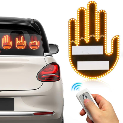 Car Fun Finger Gesture Light with Remote,  Give The Love & Bird & Wave to Drivers