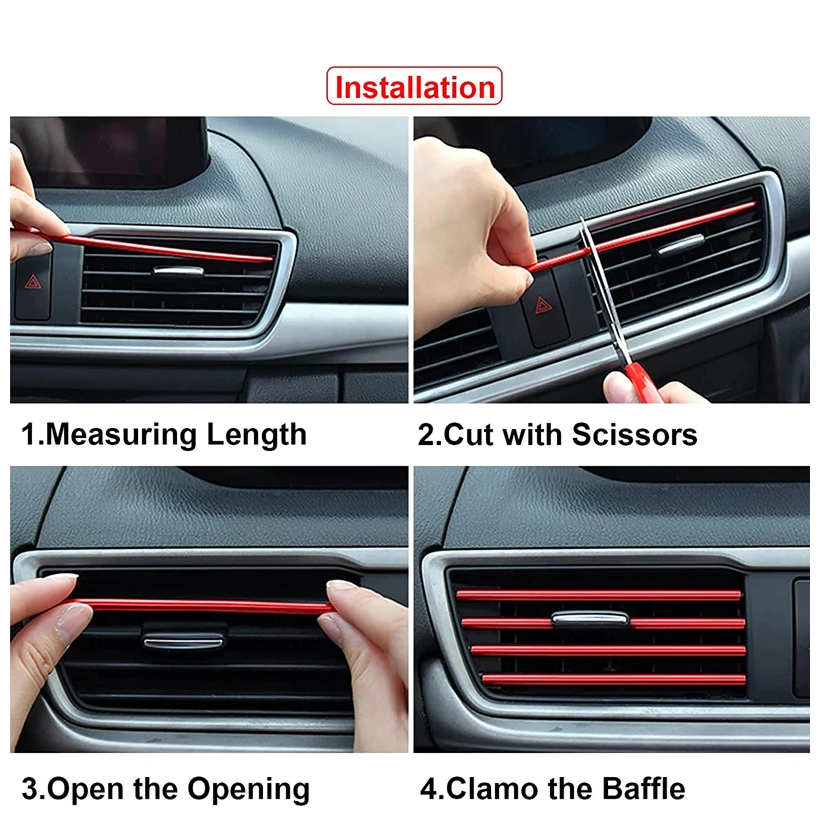 FAVIZITO Vehicle Air Conditioner Outlet Decoration Strips