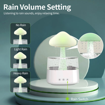 FAVIZITO Rain Cloud Humidifier Water Drip, Mushroom Cloud Humidifier Rain Drop Sounds for Sleeping