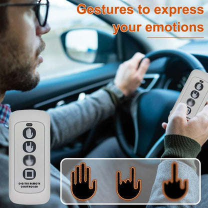 FAVIZITO Car Fun Finger Gesture Light with Remote,  Give The Love & Bird & Wave to Drivers