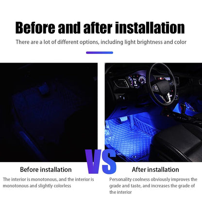 FAVIZITO Car LED Interior Ambient Light Strips In Pedal Area With APP Control