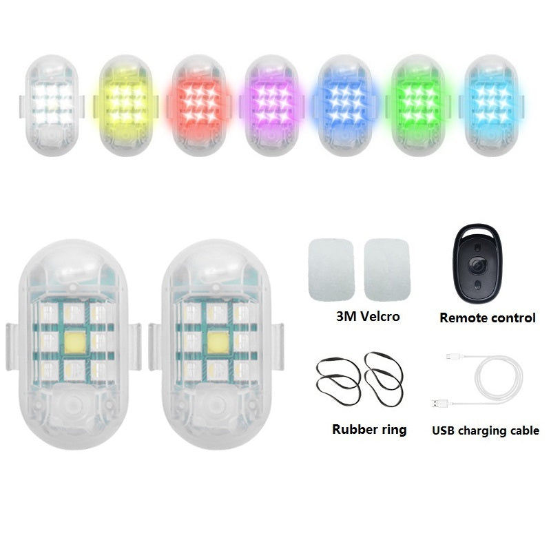 FAVIZITO Wireless LED Strobe Light with Remote, High Brightness 7 Colors USB Rechargeable Flashing Lights for Car