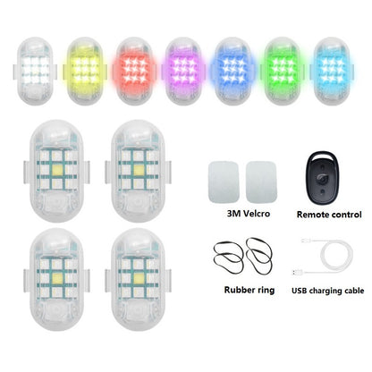 FAVIZITO Wireless LED Strobe Light with Remote, High Brightness 7 Colors USB Rechargeable Flashing Lights for Car