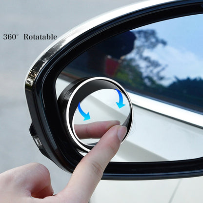 FAVIZITO Vehicle Blind Spot Mirror 360° Rotate Sway Adjustable HD Glass Convex Mirror