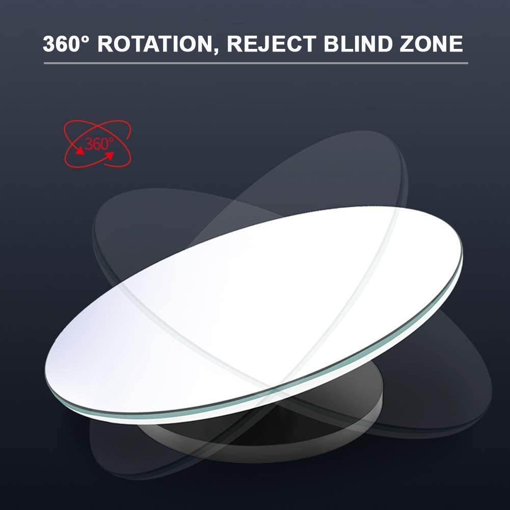 FAVIZITO Vehicle Blind Spot Mirror 360° Rotate Sway Adjustable HD Glass Convex Mirror