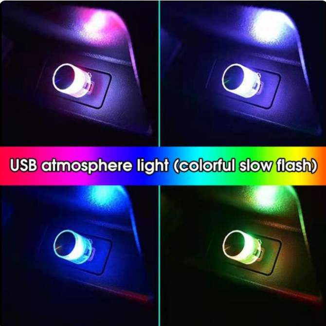 Four Pcs Customized Car Interior Mini USB LED Atmosphere Lights